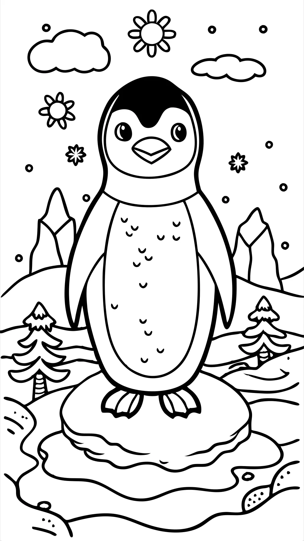 páginas para colorear de pingüinos